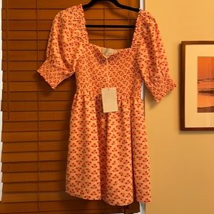 Hill house home Athena nap dress pink floral poly crepe just took the tag off